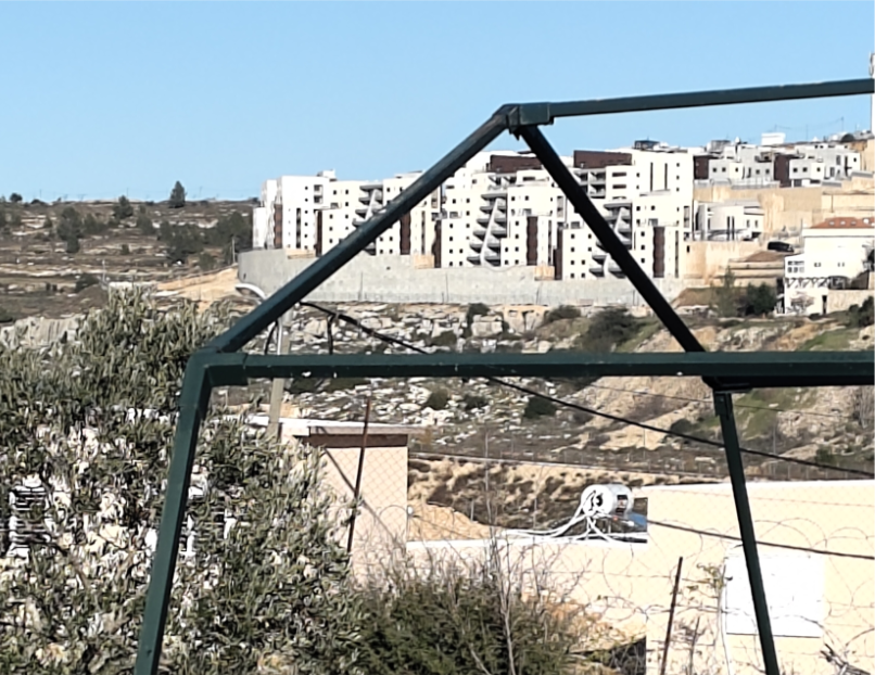 Israeli settlement visible from the Tent of Nations farm