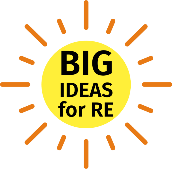 Sunburst logo reading Big Ideas for RE